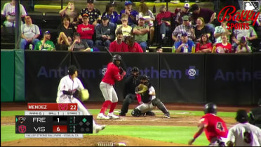 Derek Bernard doubles (1) on a line drive to left fielder Jakey Josepha. Wilder Dalis scores.