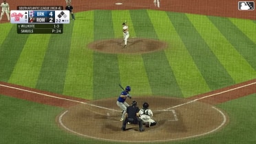 Trace Willhoite out on a sacrifice fly to left fielder Logan Braunschweig. Daiverson Gutierrez scores.