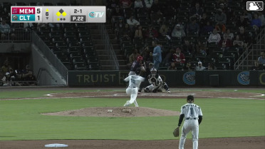 Bryan Torres out on a sacrifice fly to right fielder Dru Baker. Colton Ledbetter scores.