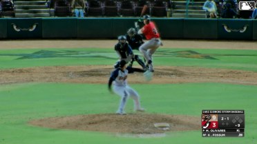 Jesus Freitez singles on a ground ball to center fielder Conner Westenburg. Kyle Fossum scores.