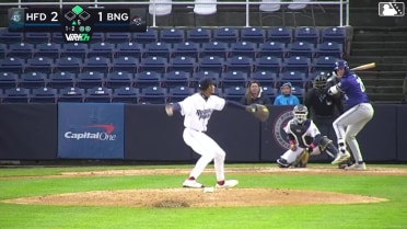 Benny Montgomery singles on a line drive to left fielder Jose Ramos. Andy Perez scores.
