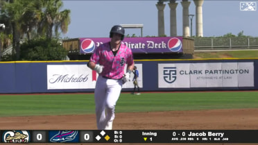 Jacob Berry clubs a two-run homer to right for 