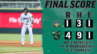 Reyes Remarkable as GreenJackets Collect First Win of Week