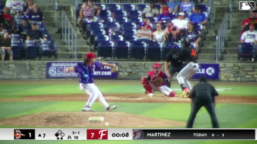 Stiven Martinez singles on a ground ball to third baseman Manuel Cabrera. Jemone Nuel scores.