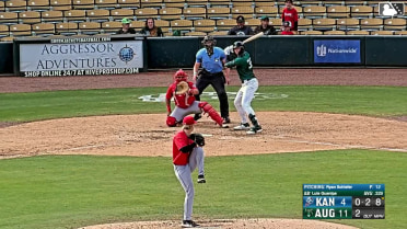 Nick Montgomery homers (3) on a fly ball to left field.