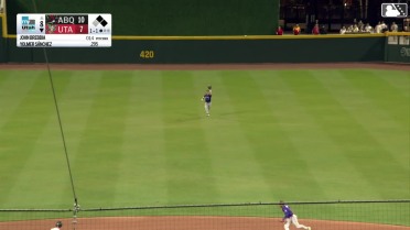 Cole Carrigg throws out runner at home