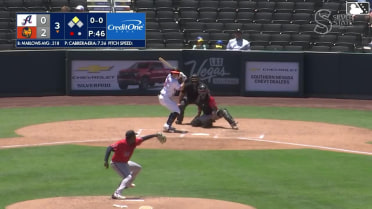 Cade Marlowe doubles (19) on a line drive to right fielder Kristian Robinson. Joey Meneses scores.