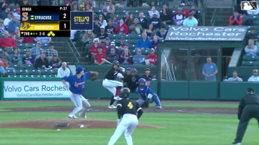 Phillip Glasser out on a sacrifice fly to left fielder Ji Hwan Bae. Joey Wiemer scores.