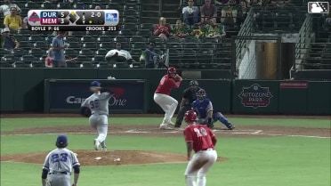 Jimmy Crooks singles on a ground ball to right fielder Jake Fraley. Andy Yerzy scores.