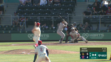Cade Marlowe singles on a line drive to center fielder Stuart Fairchild. Pablo Reyes scores. Sebastián Rivero to 2nd.