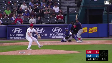 Dylan Moore homers (1) on a fly ball to left center field.