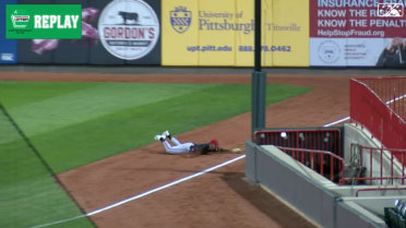 Victor Bericoto lays out for a terrific diving catch