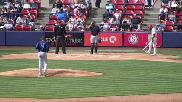 Jacob Humphrey homers (1) on a line drive to right field.