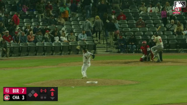 Jacob Burke triples (1) on a line drive to left fielder Austin Hendrick. Calvin Harris scores.