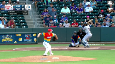 Daniel Vazquez singles on a line drive to center fielder Garrett Spain. Spencer Nivens scores.
