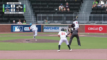 Chandler Pollard singles on a line drive to center fielder Caden Powell. Quincy Scott scores. Antonis Macias to 3rd. Ben Hartl to 2nd.