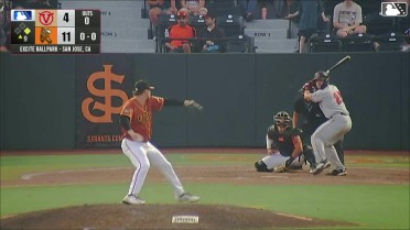 Ryder Helfrick doubles (5) on a sharp line drive to center fielder Tanner Mally. Brayden Dowd scores.