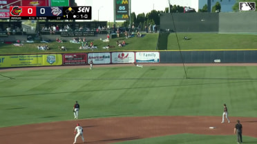 Christian Franklin's airborne catch in center