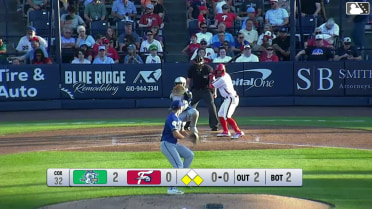 Pedro León doubles (1) on a sharp line drive to left fielder Benny Montgomery. Erick Brito scores. Luke Ritter to 3rd.