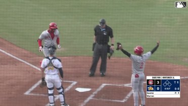 Cam Collier homers (4) on a fly ball to right center field. Leo Balcazar scores.