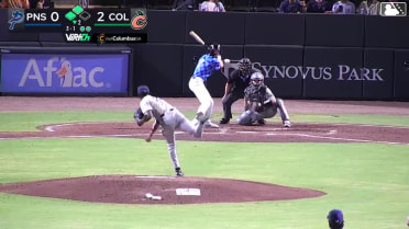 Adam Zebrowski walks. Owen Carey scores. Dixon Williams to 3rd. Wild pitch by pitcher Jaydenn Estanista.