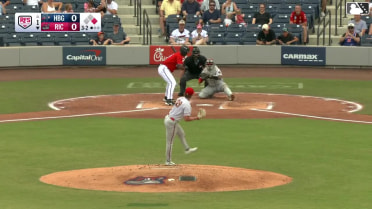 Bo Davidson called out on strikes and Parks Harber caught stealing 2nd, catcher Maxwell Romero Jr. to second baseman Devin Fitz-Gerald to catcher Maxwell Romero Jr.