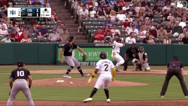 Enmanuel Valdez singles on a line drive to center fielder Petey Halpin. Termarr Johnson scores.