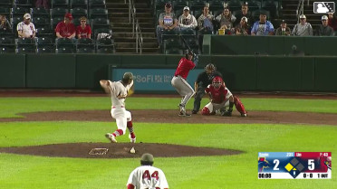 Garrett Spain out on a sacrifice fly to center fielder Miguel Ugueto. Jaime Ferrer scores.