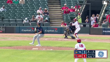 Edwin Arroyo out on a sacrifice fly to left fielder Tyler Gentry. Will Banfield scores.