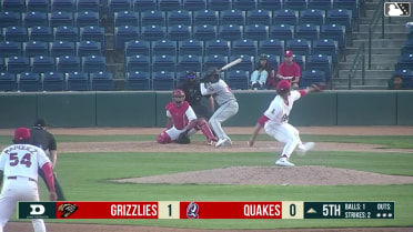 Jeremy Ciriaco doubles (7) on a line drive to left fielder Kevyn Castillo. Kyle Fossum scores.