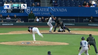 Jax Biggers grounds into a double play, second baseman Jacob Amaya to shortstop Anderdson Rojas to first baseman Luken Baker. Riley Unroe out at 2nd. Jax Biggers out at 1st.