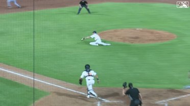 Chase Cohen catches a popup to help start triple play