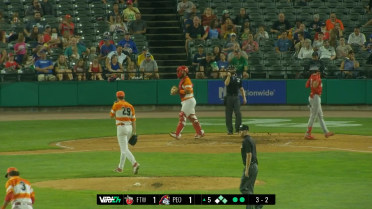 Pete Hansen registers his eighth strikeout