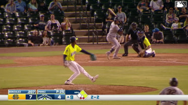 J.D. Gonzalez singles on a ground ball to left fielder Henry Ramos, deflected by third baseman Stone Russell. Taitn Gray scores. Tom Poole to 3rd.