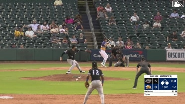 Brayden Taylor out on a sacrifice fly to right fielder Jacob Hurtubise. Gregory Barrios scores.