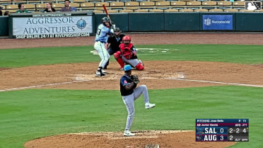 Junior Garcia singles on a line drive to left fielder Givian Sirvania. Tanner Smith scores.