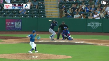 Trevor Hauver singles on a line drive to right fielder Zach Ehrhard. John Taylor scores.