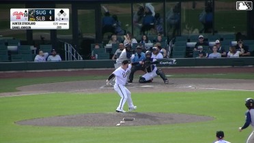 Daniel Johnson doubles (1) on a sharp line drive to center fielder Nelson Rada. Cavan Biggio scores.