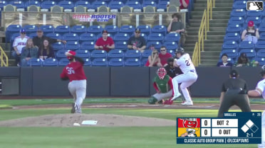 Luke Hill out on a sacrifice fly to right fielder Kavares Tears. Nolan Schubart scores. Bennett Thompson to 3rd.