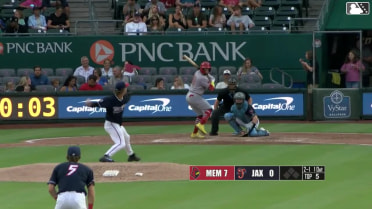 César Prieto homers (12) on a fly ball to center field.