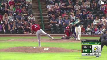 Lamar King Jr. singles on a line drive to center fielder Jaron Elkins. Bradley Frye scores.