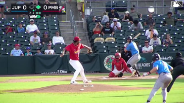 Andres Valor homers (13) on a line drive to left center field. PJ Morlando scores.