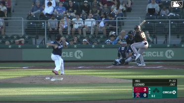 Eddys Leonard homers (2) on a fly ball to left center field.