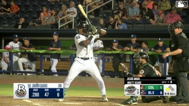 Jesús Made singles on a ground ball to center fielder Patrick Clohisy. Dylan O'Rae scores.