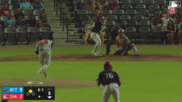 Austin Hendrick singles on a ground ball to right fielder Tucker Flint. Yerlin Confidan scores.