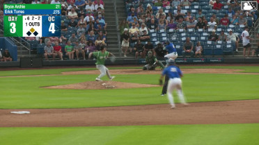 Erick Torres triples (1) on a ground ball to left fielder Jacob Friend. Jose Cerice scores.