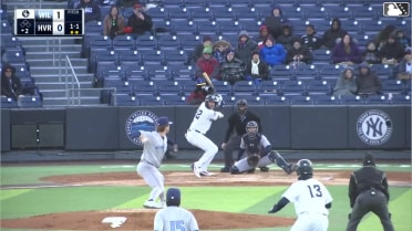 Josh Moylan triples (1) on a fly ball to right fielder Elijah Green. Eric Genther scores.