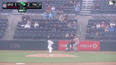 Kevin Fitzer out on a sacrifice fly to center fielder Gage Harrelson. Robert Calaz scores.