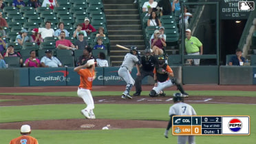 Blake Perkins singles on a line drive to left fielder Will Benson. George Valera scores.