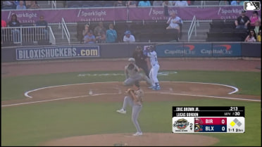 Eric Brown Jr. singles on a ground ball to left fielder Drake Logan. Mike Boeve scores.